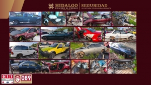 SSPH desmantela en Tulancingo almac&eacute;n de veh&iacute;culos robados