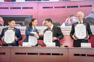 Hist&oacute;rico acuerdo metropolitano:&nbsp;Sheinbaum, Menchaca y del Mazo&nbsp;