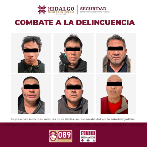 SSPH asegura a banda dedicada al robo de casa-habitación en fraccionamientos exclusivos 