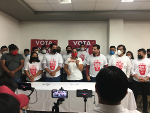 JÓVENES MILITANTES DEL PESH MANIFIESTAN DECIDIDO APOYO A LA CANDIDATA DEL PRI, ADELA PEREZ ESPINOZA