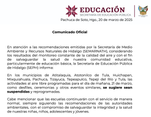 Debido a la mala condición del aire SEPH suspende todas las actividades al aire libre