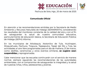 Debido a la mala condici&oacute;n del aire SEPH suspende todas las actividades al aire libre