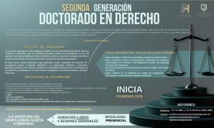 Abre Poder Judicial de Hidalgo convocatoria para doctorado en derecho