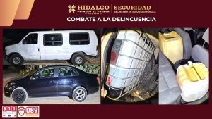 Asegura SSPH a dos personas por presunto trasiego ilegal de combustible en Tlaxcoapan