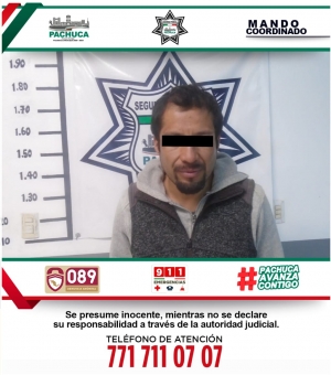 Polic&iacute;a de Pachuca detiene a hombre por violencia de g&eacute;nero
