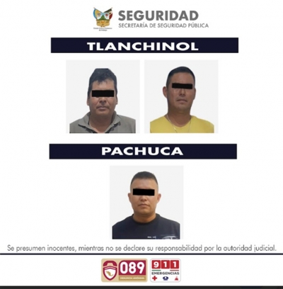 SSPH detiene a tres personas por portación ilegal de armas