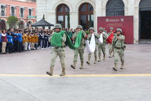 Hidalgo refuerza el orgullo cívico y nacional en Ceremonia de Honores a la Bandera