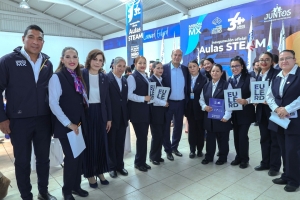 Natividad Castrej&oacute;n inaugura aulas STEM en colegio de Ciudad Sahag&uacute;n