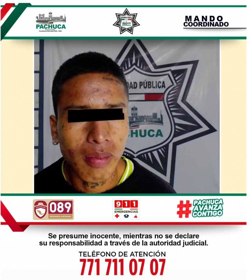 Policía de Pachuca detiene a hombre por daño a propiedad privada