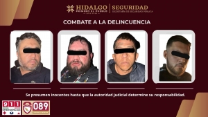 SSPH mantiene lucha contra el delito en Tula y asegura a cuatro hombres con armamento