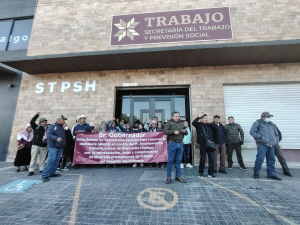 Manifestaci&oacute;n de trabajadores de Huehuetla