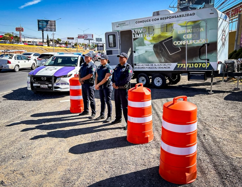 Refuerzan seguridad y atención en accesos a Pachuca