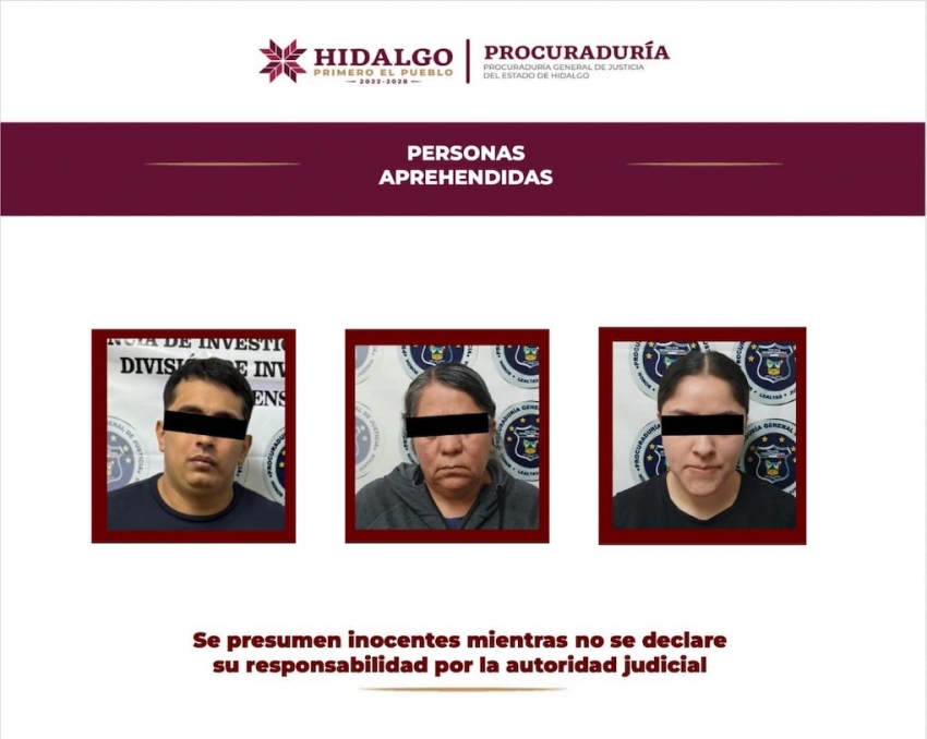 PGJEH detiene a integrantes de célula delictiva originaria de la Ciudad de México