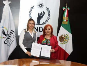 Acuerdan CNDH y CDHEH fortalecer la defensa y protecci&oacute;n de los derechos humanos