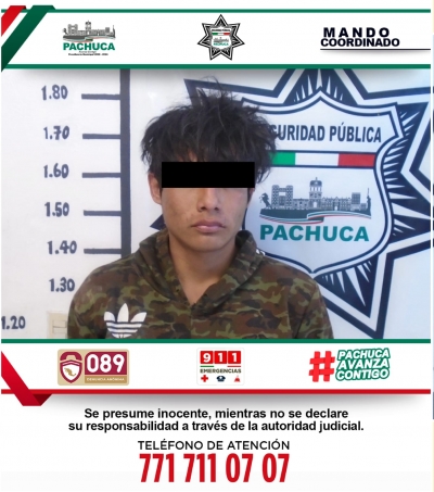 Policía de Pachuca detiene a hombre por violencia familiar