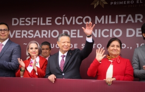 Se llevó a cabo, sin novedad, el Desfile Cívico-Militar alusivo al Inicio de la Independencia de México