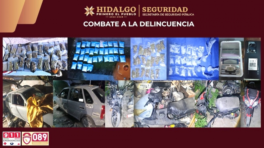 Tras dos cateos, SSPH desactiva dos centros de venta de droga en Actopan