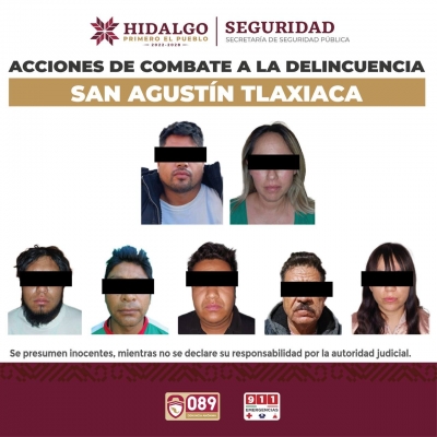 Asegura SSPH grupo generador de violencia en San Agustín Tlaxiaca